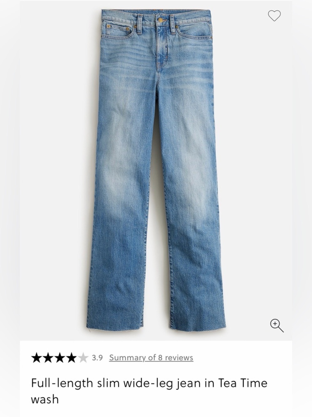 J. Crew Slim Wide Leg Jeans